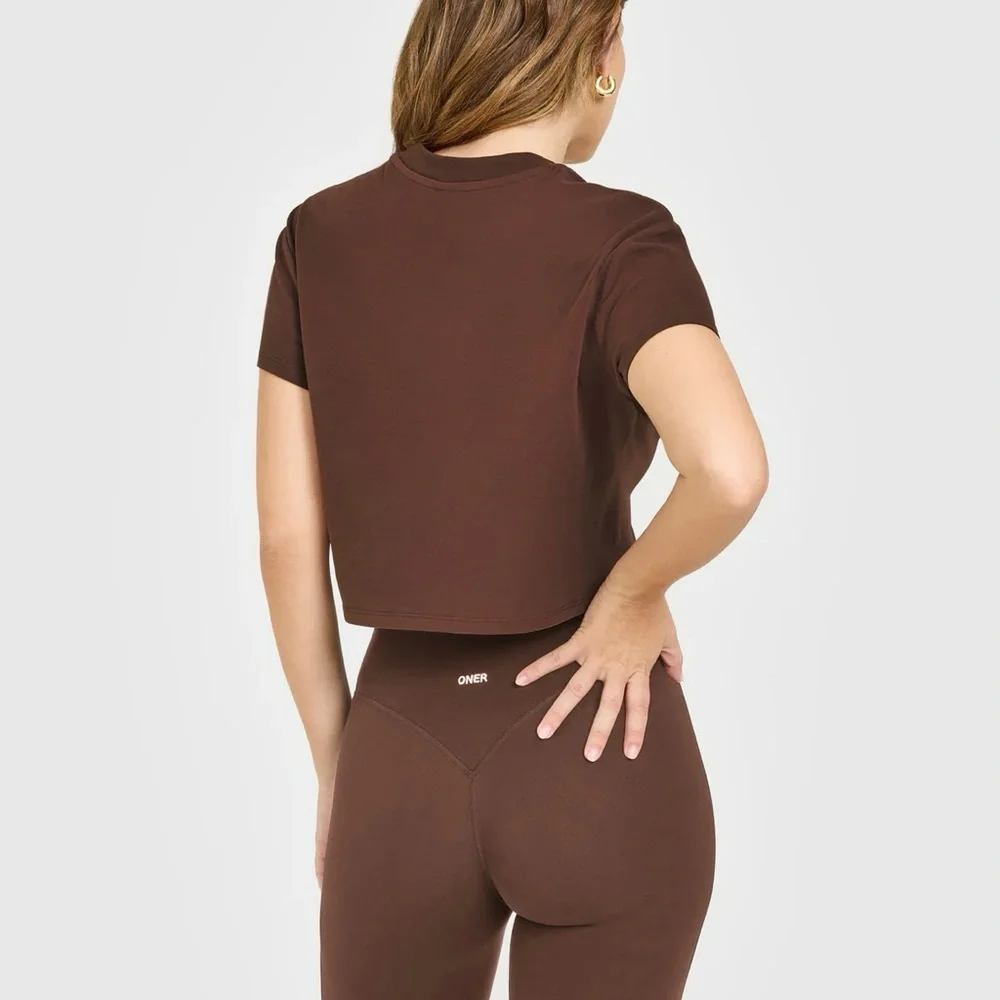 Oner Active Soft Motion Straight Leg + Cotton Tee Brown Set - Picture 3 of 10